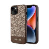 Coque iPhone 14 Plus Guess GCube Stripes MagSafe brune