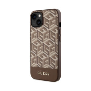 Coque iPhone 14 Plus Guess GCube Stripes MagSafe brune — visuel 2