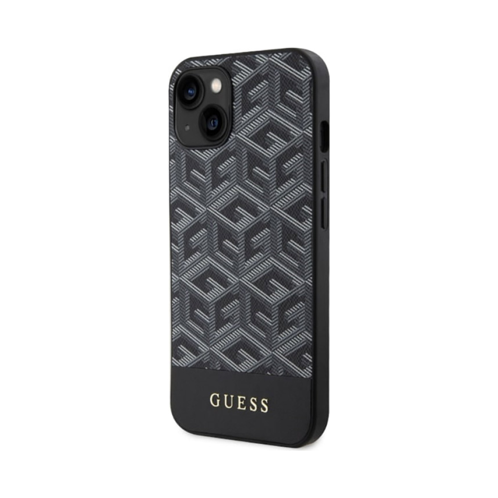 Coque iPhone 14 Plus Guess GCube Stripes MagSafe noire — visuel 2