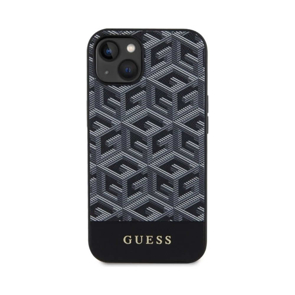Coque iPhone 14 Plus Guess GCube Stripes MagSafe noire — visuel 3