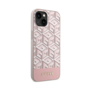 Coque iPhone 14 Plus Guess GCube Stripes MagSafe rose — visuel 4
