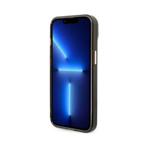 Coque iPhone 14 Plus Guess Gold Outline Translucent MagSafe noire — visuel 5