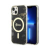 Coque iPhone 14 Plus Guess Golden Marble MagSafe noire