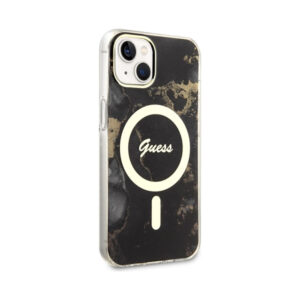 Coque iPhone 14 Plus Guess Golden Marble MagSafe noire — visuel 4