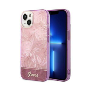 Coque iPhone 14 Plus Guess Jungle Case rose