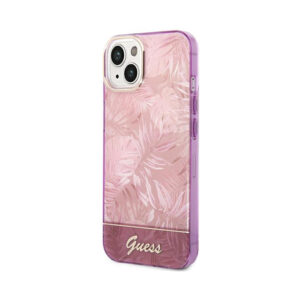 Coque iPhone 14 Plus Guess Jungle Case rose — visuel 2