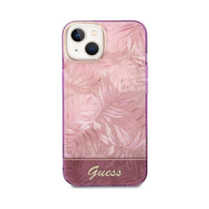 Coque iPhone 14 Plus Guess Jungle Case rose — visuel 3