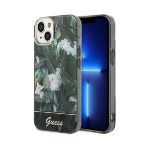 Coque iPhone 14 Plus Guess Jungle Case verte