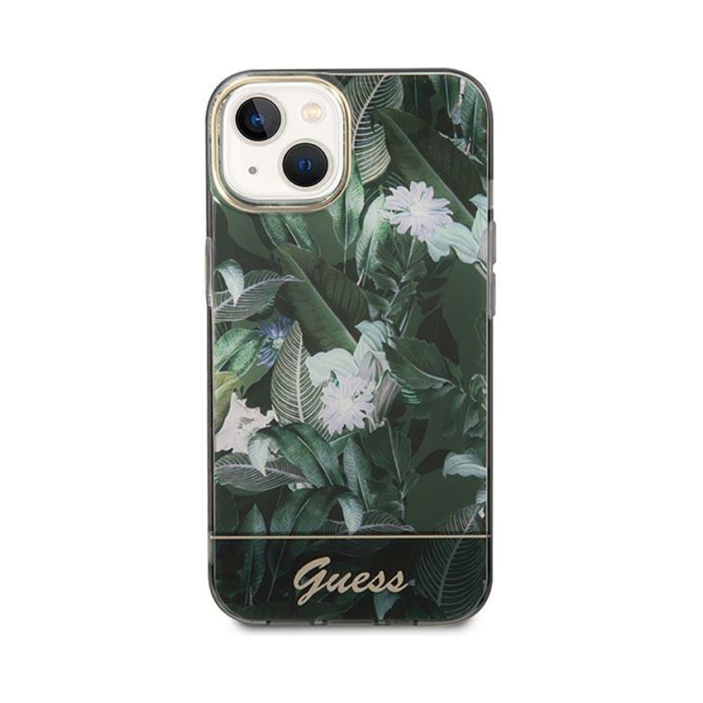 Coque iPhone 14 Plus Guess Jungle Case verte — visuel 3