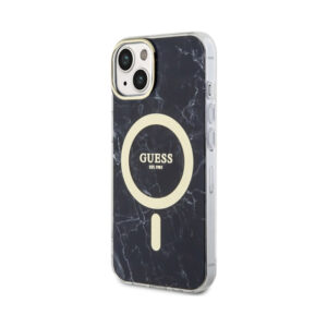 Coque iPhone 14 Plus Guess Marble MagSafe noire — visuel 2
