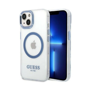 Coque iPhone 14 Plus Guess Metal Outline MagSafe transparente