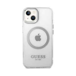Coque iPhone 14 Plus Guess Metal Outline MagSafe transparente — visuel 3