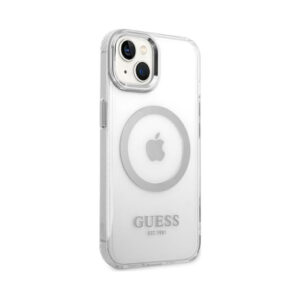 Coque iPhone 14 Plus Guess Metal Outline MagSafe transparente — visuel 4