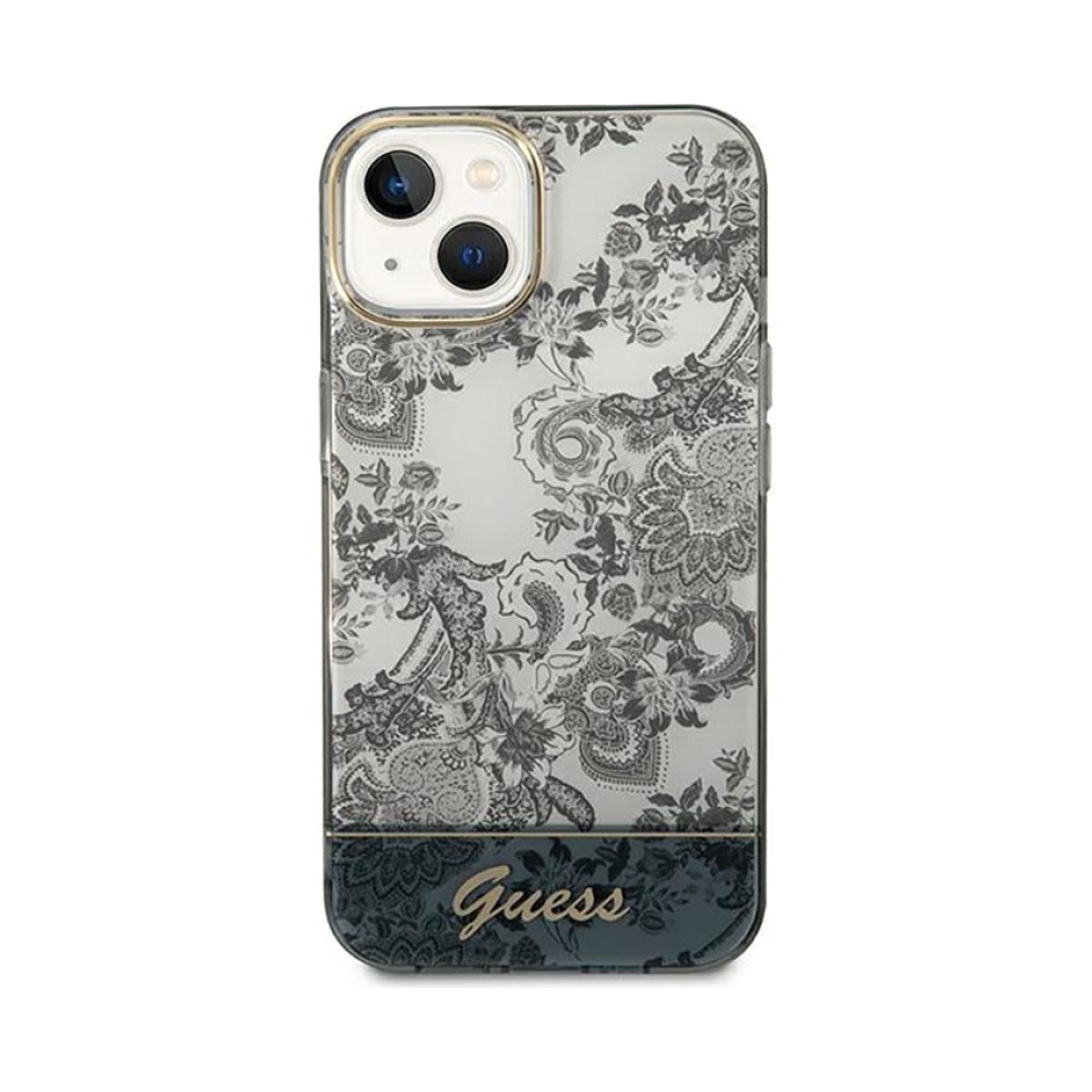 Coque iPhone 14 Plus Guess Porcelain Collection grise — visuel 3