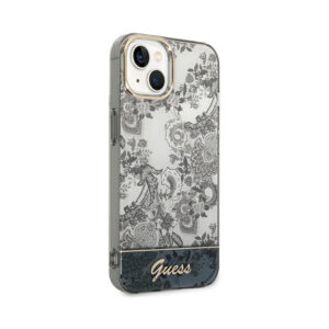 Coque iPhone 14 Plus Guess Porcelain Collection grise — visuel 4