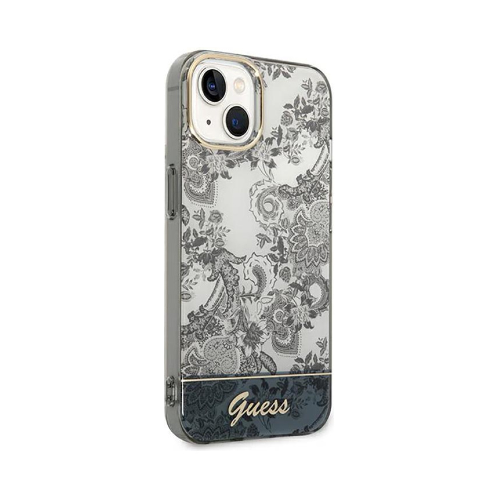 Coque iPhone 14 Plus Guess Porcelain Collection grise — visuel 4