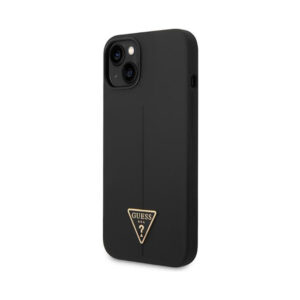 Coque iPhone 14 Plus Guess Silicone Triangle Logo noire — visuel 2