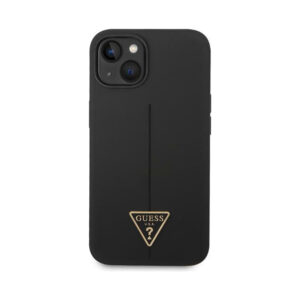 Coque iPhone 14 Plus Guess Silicone Triangle Logo noire — visuel 3