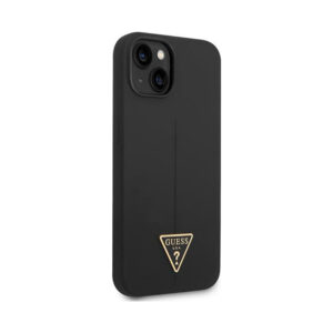Coque iPhone 14 Plus Guess Silicone Triangle Logo noire — visuel 4