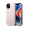 Coque iPhone 14 Plus Guess Silicone Triangle Logo violette
