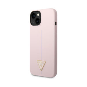 Coque iPhone 14 Plus Guess Silicone Triangle Logo violette — visuel 2