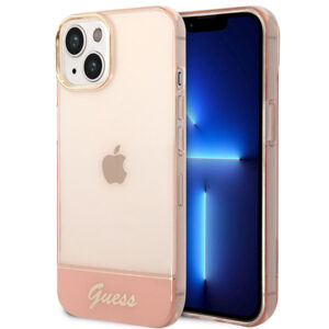 Coque iPhone 14 Plus Guess Translucent rose