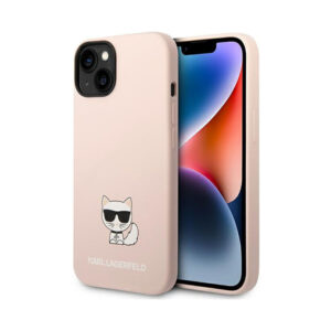 Coque iPhone 14 Plus Karl Lagerfeld Choupette Body rose pâle
