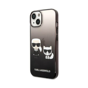 Coque iPhone 14 Plus Karl Lagerfeld Gradient Ikonik Karl & Choupette noire — visuel 2
