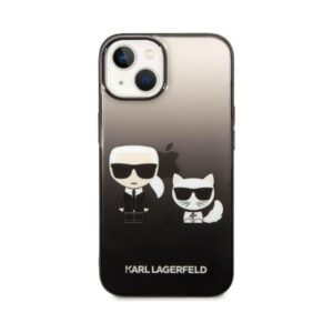 Coque iPhone 14 Plus Karl Lagerfeld Gradient Ikonik Karl & Choupette noire — visuel 3