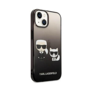 Coque iPhone 14 Plus Karl Lagerfeld Gradient Ikonik Karl & Choupette noire — visuel 4