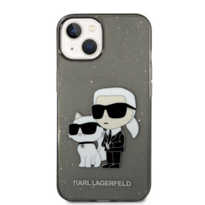 Coque iPhone 14 Plus Karl Lagerfeld IML Glitter NFT Karl & Choupette noire — visuel 2