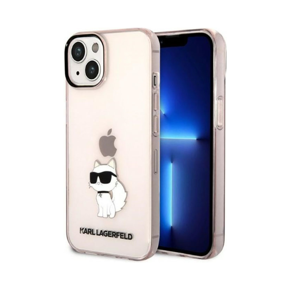 Coque iPhone 14 Plus Karl Lagerfeld IML NFT Choupette rose