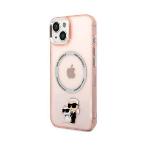 Coque iPhone 14 Plus Karl Lagerfeld IML NFT Karl & Choupette MagSafe rose — visuel 2