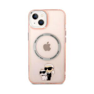 Coque iPhone 14 Plus Karl Lagerfeld IML NFT Karl & Choupette MagSafe rose — visuel 3