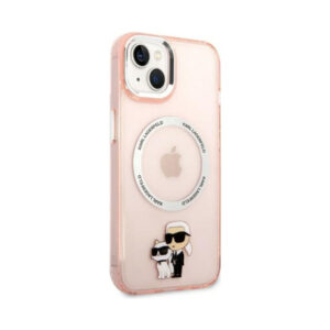 Coque iPhone 14 Plus Karl Lagerfeld IML NFT Karl & Choupette MagSafe rose — visuel 4