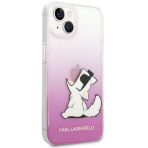Coque iPhone 14 Plus Karl Lagerfeld Leather Perforated Logo Case rose — visuel 2