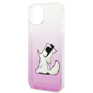 Coque iPhone 14 Plus Karl Lagerfeld Leather Perforated Logo Case rose — visuel 4