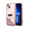 Coque iPhone 14 Plus Karl Lagerfeld Liquid Glitter NFT Karl's Head rose
