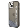 Coque iPhone 14 Plus Karl Lagerfeld Liquid Glitter Translucent Elongated Logo Case noire