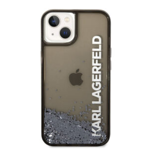 Coque iPhone 14 Plus Karl Lagerfeld Liquid Glitter Translucent Elongated Logo Case noire — visuel 2