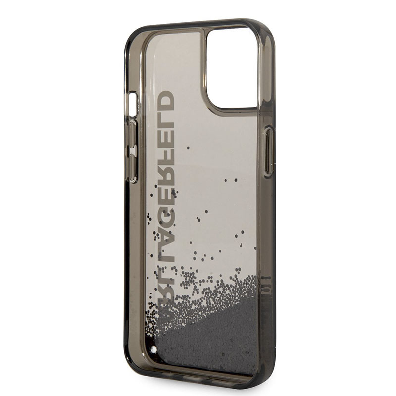 Coque iPhone 14 Plus Karl Lagerfeld Liquid Glitter Translucent Elongated Logo Case noire — visuel 5