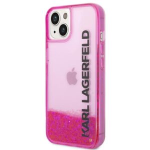 Coque iPhone 14 Plus Karl Lagerfeld Liquid Glitter Translucent Elongated Logo Case rose — visuel 2