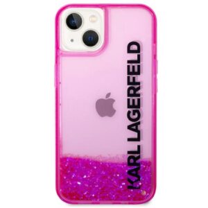 Coque iPhone 14 Plus Karl Lagerfeld Liquid Glitter Translucent Elongated Logo Case rose — visuel 3