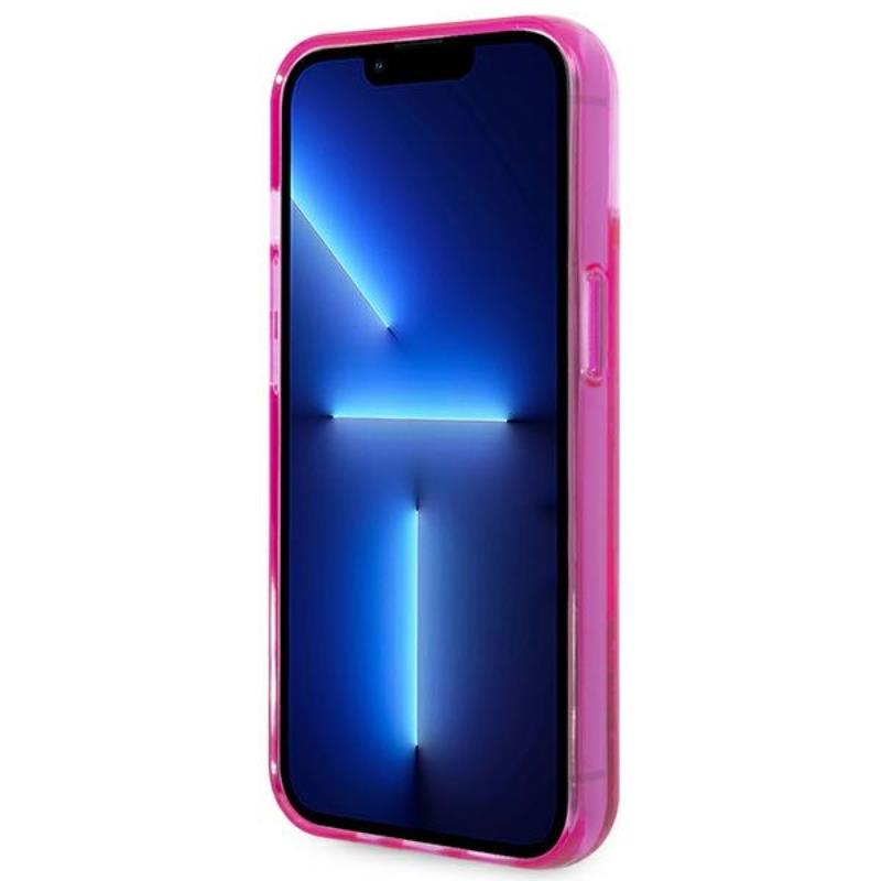 Coque iPhone 14 Plus Karl Lagerfeld Liquid Glitter Translucent Elongated Logo Case rose — visuel 5