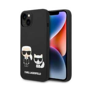 Coque iPhone 14 Plus Karl Lagerfeld Liquid Silicone Karl & Choupette MagSafe noire
