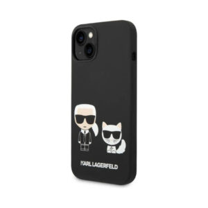Coque iPhone 14 Plus Karl Lagerfeld Liquid Silicone Karl & Choupette MagSafe noire — visuel 2