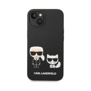 Coque iPhone 14 Plus Karl Lagerfeld Liquid Silicone Karl & Choupette MagSafe noire — visuel 3
