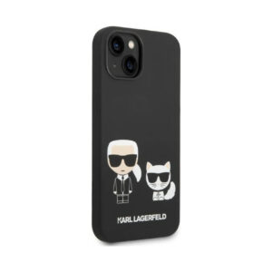 Coque iPhone 14 Plus Karl Lagerfeld Liquid Silicone Karl & Choupette MagSafe noire — visuel 4
