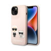 Coque iPhone 14 Plus Karl Lagerfeld Liquid Silicone Karl & Choupette MagSafe rose