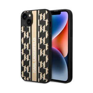 Coque iPhone 14 Plus Karl Lagerfeld Monogram Stripe brune